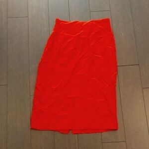 Elegant Vintage Red Silk High Waisted Women's Skirt
